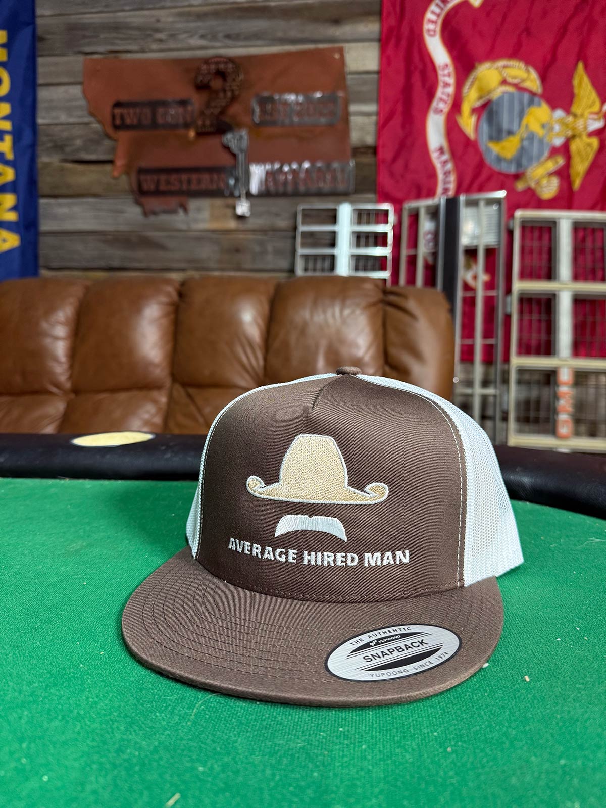 Brown Yupoon Classic Embroidered Trucker Cap